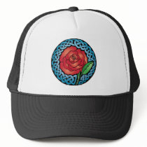 Celtic Stained Glass Rose Trucker Hats