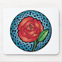 Celtic Stained Glass Rose Mouse Pads