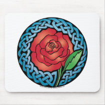 Celtic Stained Glass Rose Mouse Pads