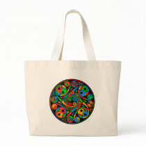 Celtic Stained Glass Spiral Canvas Bag
