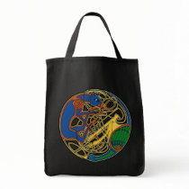 Celtic tote bags, Hound and Bird design