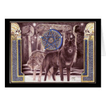 Celtic Wolf Magic Greeting Card