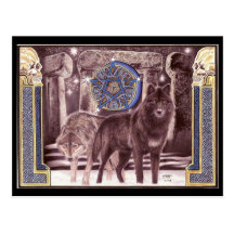 Celtic Wolf Magic Postcard
