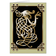 Celtic Wolf - Tan on black Card