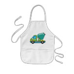 Cement Truck in Blue Green and Yellow Aprons