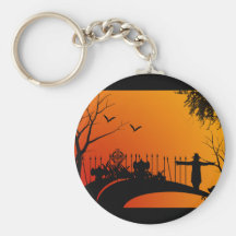 Cemetery Road Halloween Key Chain