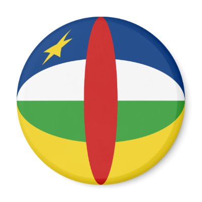 Centrafrique Fisheye Flag Magnet by FlagAndMap