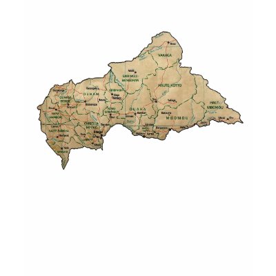Centrafrique Flag and Map T-Shirt by FlagAndMap