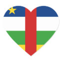 Centrafrique Flag Heart Sticker