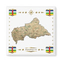 Centrafrique Map + Flags Magnet