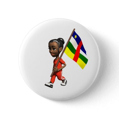 Central African Girl Button by worldtees