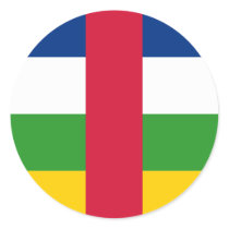 Central African Republic Flag CF Round Sticker