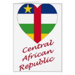 Central African Republic Flag Heart cards