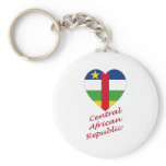 Central African Republic Flag Heart keychains