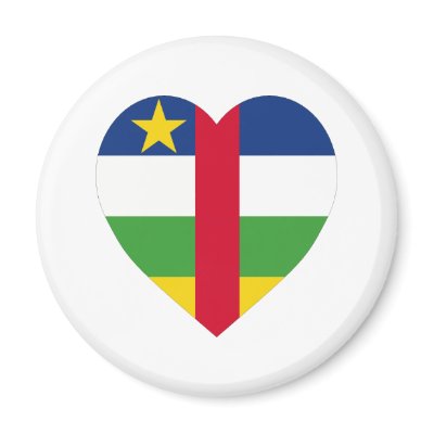 Central African Republic Flag Heart Fridge Magnets by Vexillophile