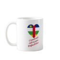 Central African Republic Flag Heart mugs