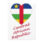 Central African Republic Flag Heart postcards