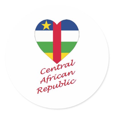 Central African Republic Flag Heart Round Stickers by Vexillophile