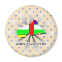 Central African Republic Flag Map 2.0 Refrigerator Magnet