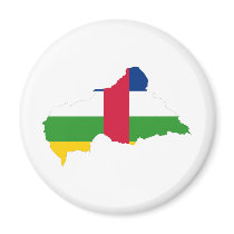 Central African Republic Flag map CF Fridge Magnets