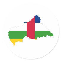 Central African Republic Flag map CF Sticker