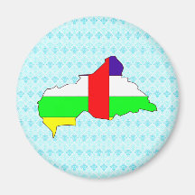 Central African Republic Flag Map full size Magnet