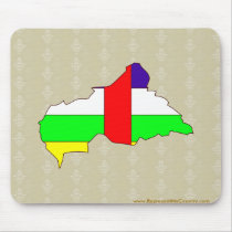 Central African Republic Flag Map full size Mouse Pads