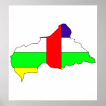 Central African Republic Flag Map full size posters
