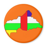 Central African Republic flag map magnets