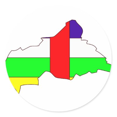 Central African Republic flag map Stickers by FlagStore