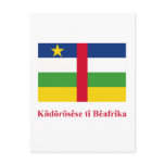 Central African Republic Flag with Name in Sango postcards