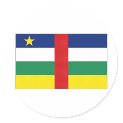 Central African Republic National Flag Round Sticker by All_Flags