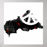 Central African Republic Trendy Peace Sign with Af posters