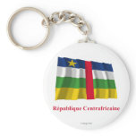 Central African Republic Waving Flag French Name keychains