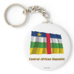Central African Republic Waving Flag with Name keychains
