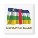 Central African Republic Waving Flag with Name magnets