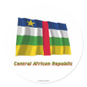 Central African Republic Waving Flag with Name stickers