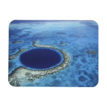 CENTRAL AMERICA, Belise, Large coral reefs off Rectangle Magnet