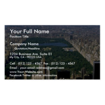 Central Park from the south, New York City, USA Business Card Template