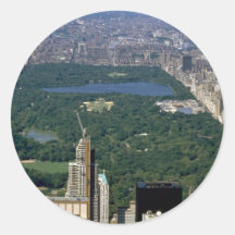 Central Park from the south, New York City, USA Round Sticker