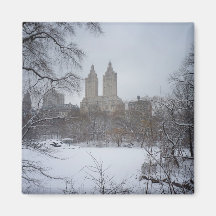 Central Park in Winter, Through the Trees Refrigerator Magnets