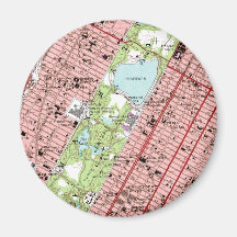 Central Park New York City Vintage Map Magnet