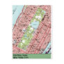Central Park New York City Vintage Map Post Card