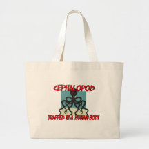 Cephalopod trapped in a human body canvas bag