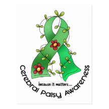 Cerebral Palsy FLOWER RIBBON 1 Post Card