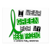 Cerebral Palsy I Wear Green For My Best Friend 37 Postcard