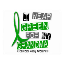 Cerebral Palsy I Wear Green For My Grandma 37 Postcards
