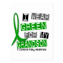 Cerebral Palsy I Wear Green For My Grandson 37 Postcard