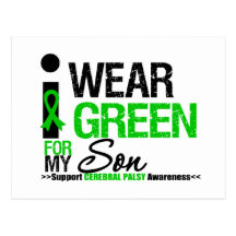 Cerebral Palsy I Wear Green Ribbon For My Son Post Card