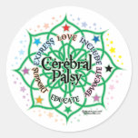 Cerebral Palsy Lotus Round Sticker